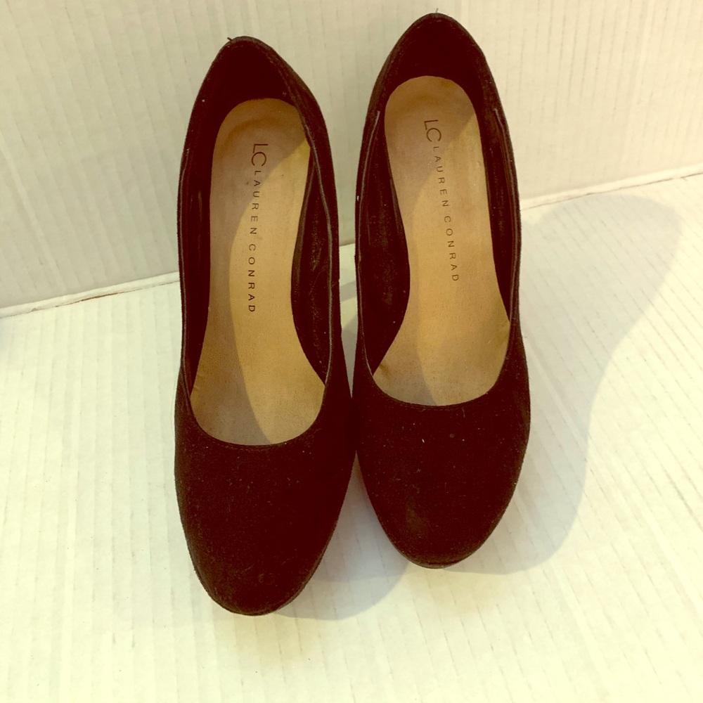 Lauren Conrad platform shoes black suede size 6.5